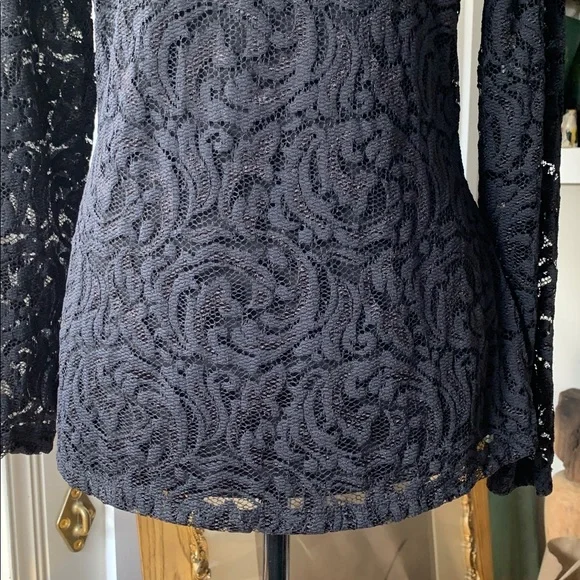 Cache lace top black long sleeve stretchy Victorian steampunk - Picture 11 of 14